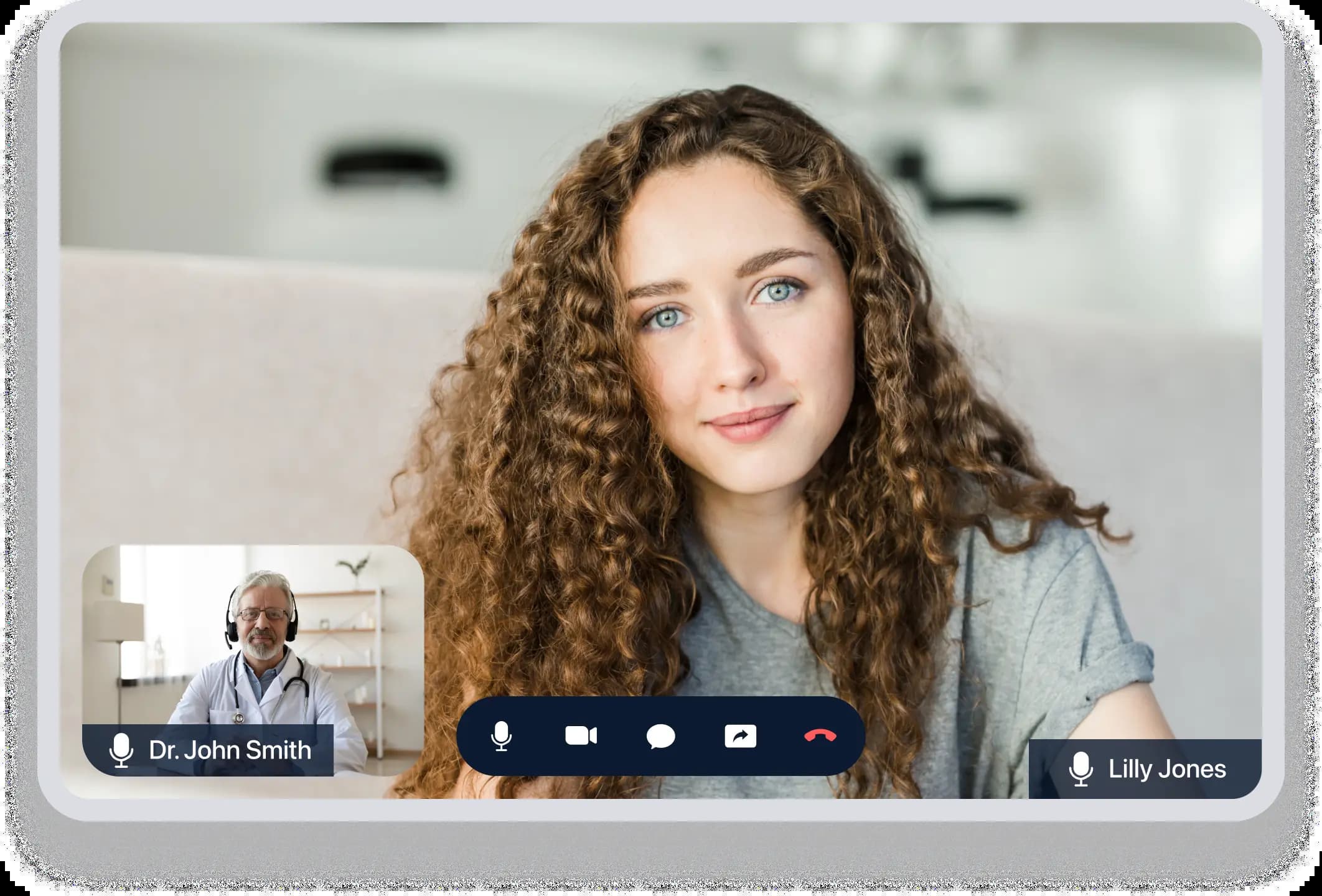 A woman and a man having a video call on MedMeet.
